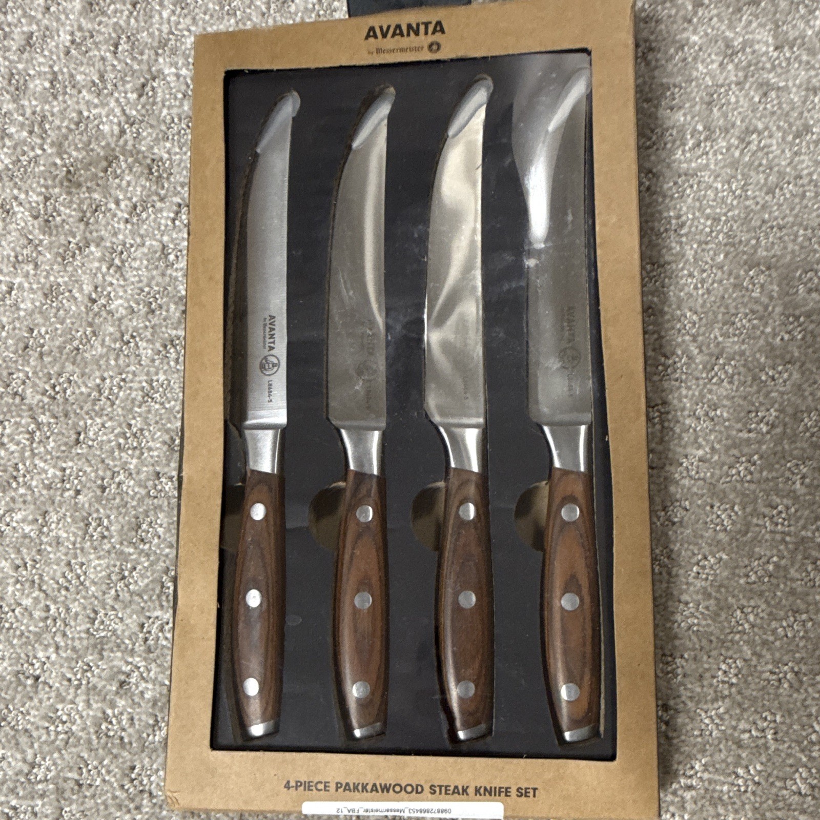 Messermeister Avanta 4pc Pakkawood Steak Knife Set, 5in Blades