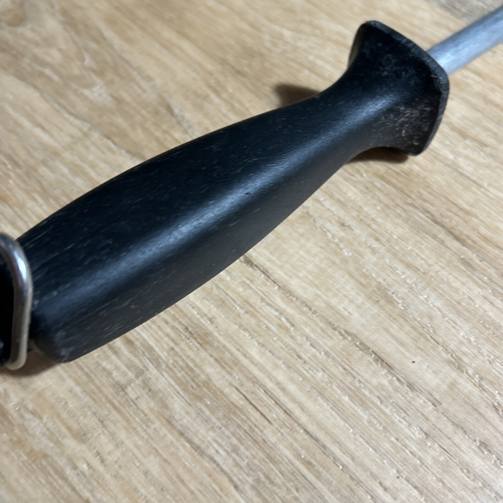 WUSTHOF Knife Sharpener Honing Steel Black Dreizack Germany Hartverchromt 9”