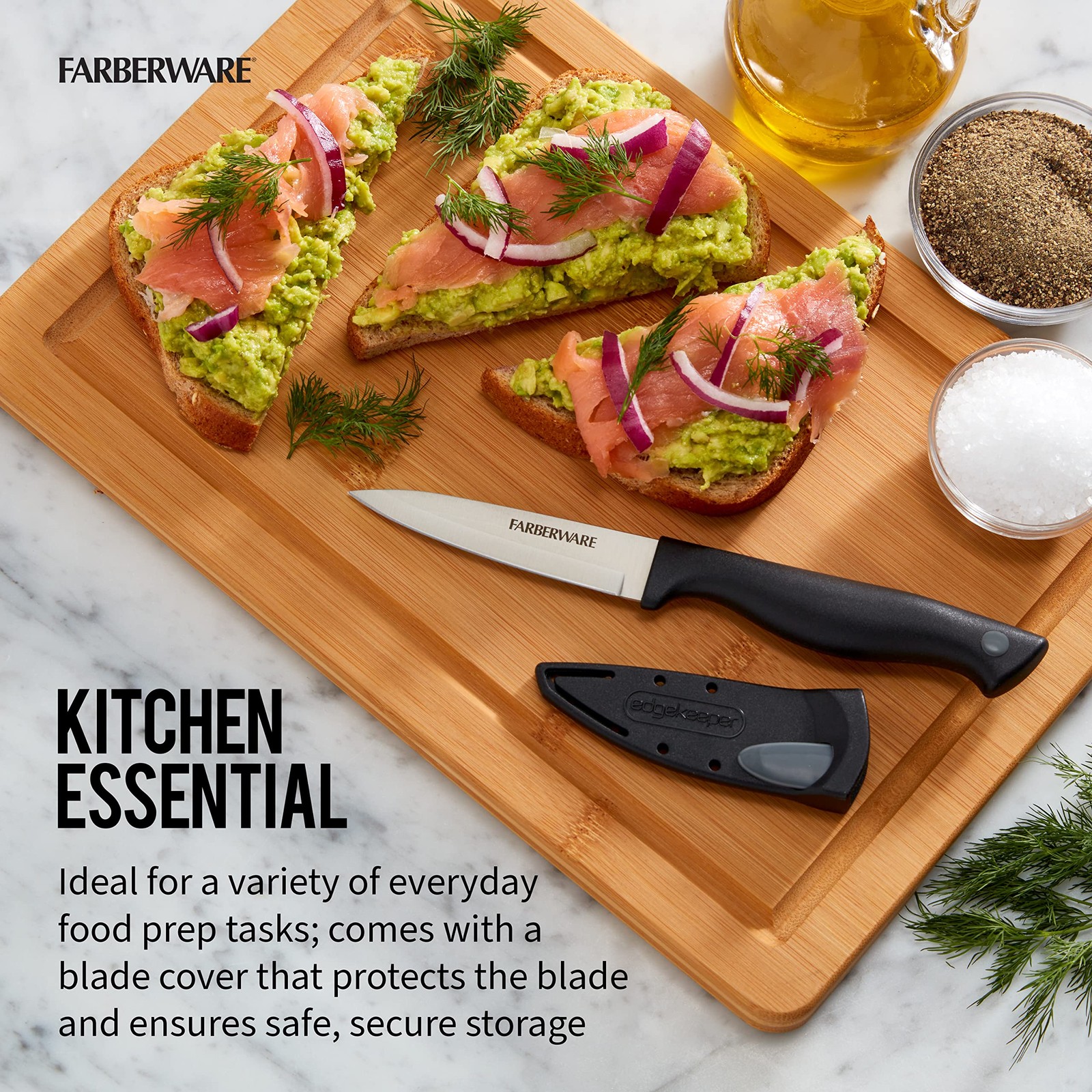 Edgekeeper 3.5-Inch Paring Knife w/ Self-Sharpening Blade Cover, Stainless Steel