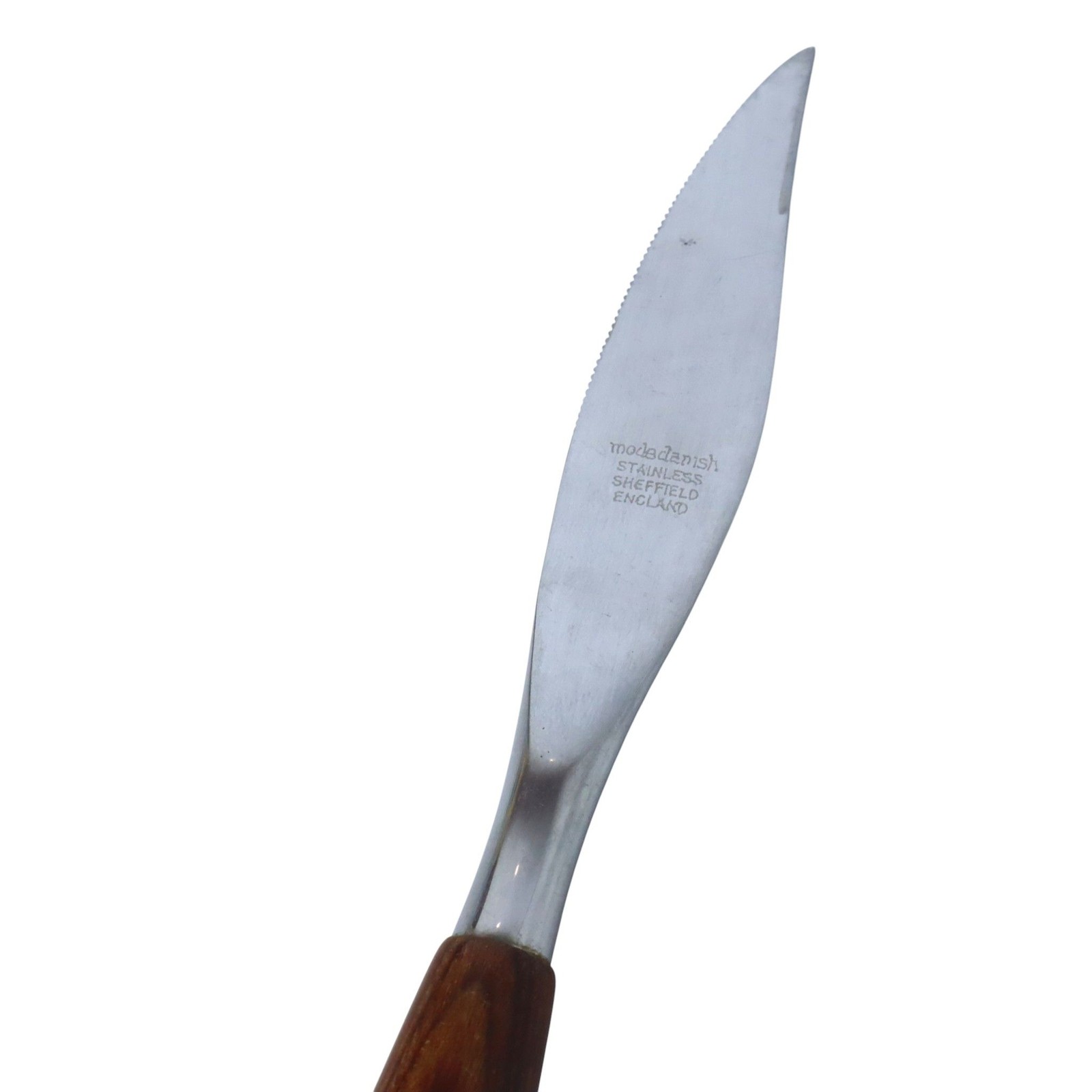 Mode Danish Steak Knife Teak Wood Handle Serrated Stainless Sheffield England