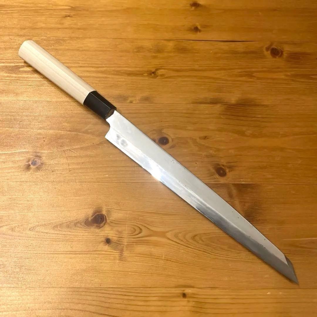 Yanagiba Knife 8″ 24cm Sharpened White Steel New Handle Buff Finish