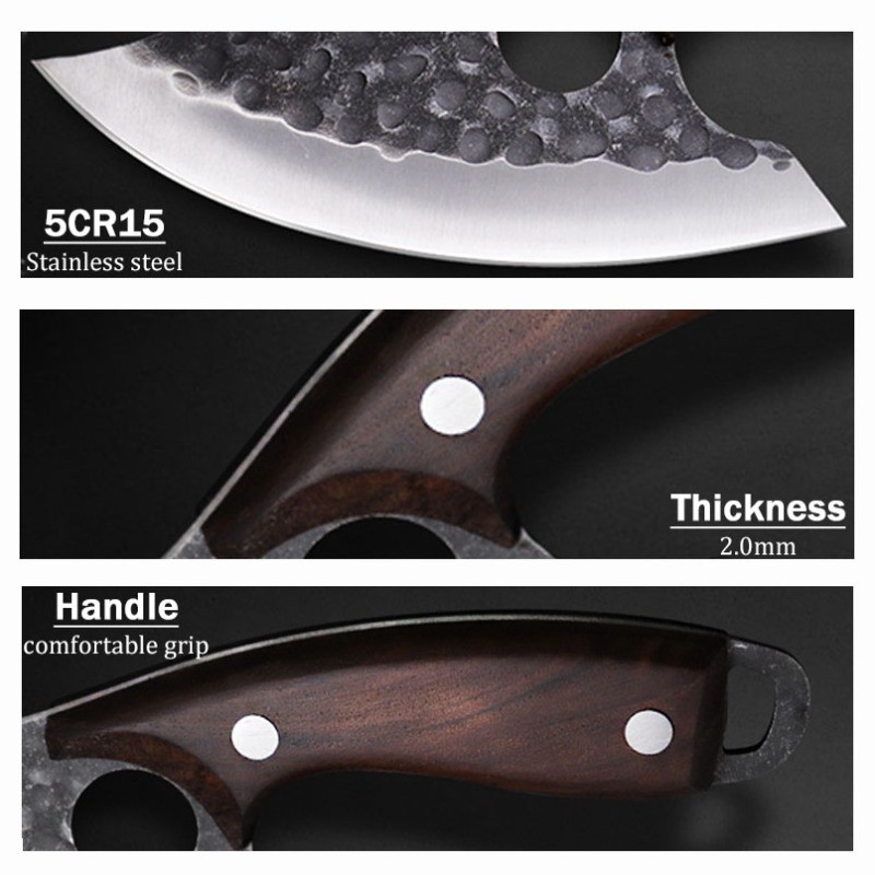 7PCS Stainless Steel Kitchen Knife Set Professional Chef Knives Wooden Handle