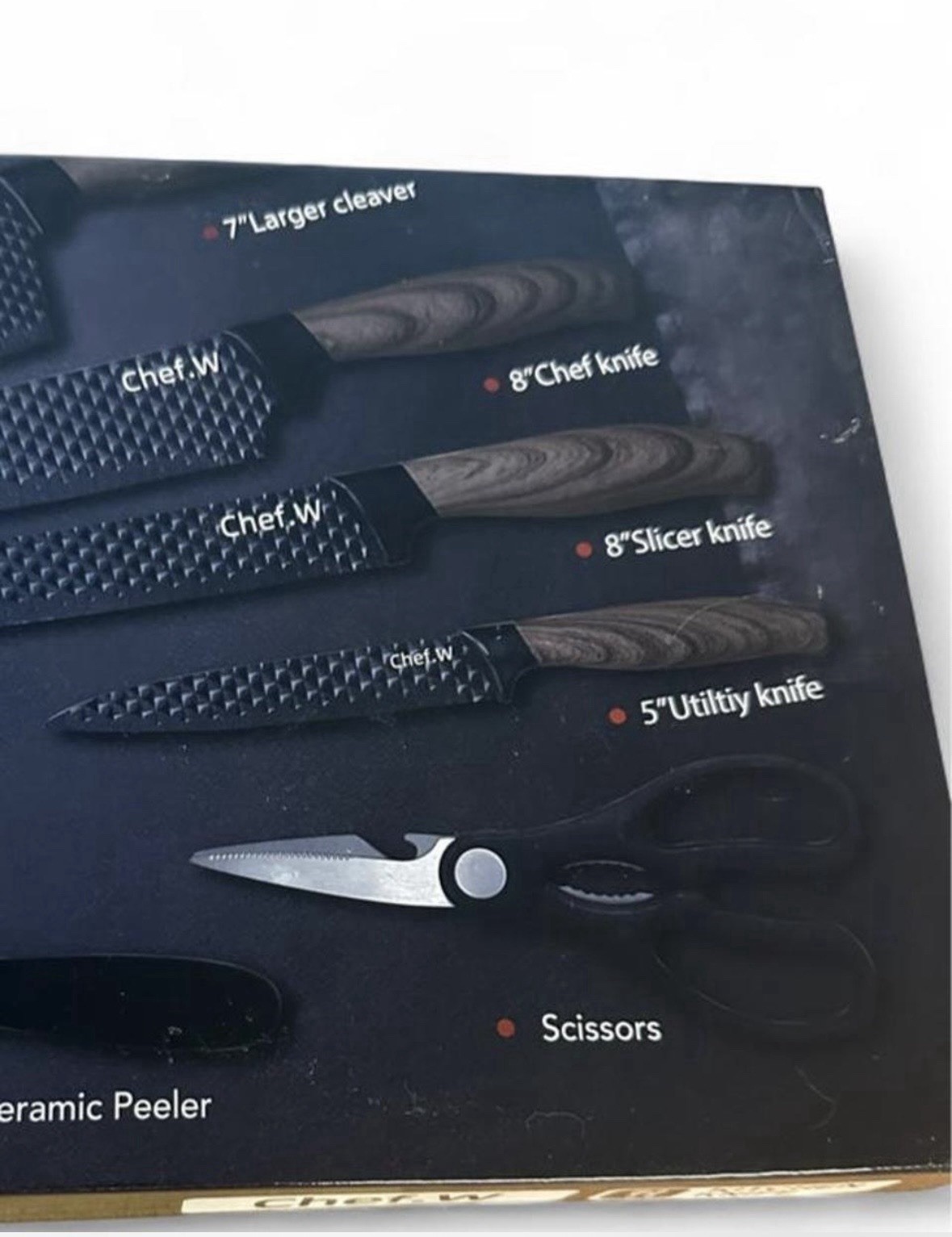 Gift Box Set Professional 6 Kitchen Knife Set, Chef’s Knife, Slicing Knife, Sc