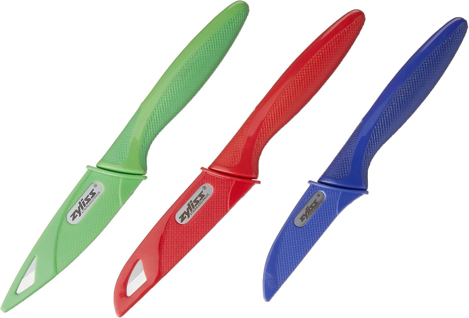 3 Piece Peeling Paring Knife Set with Covers