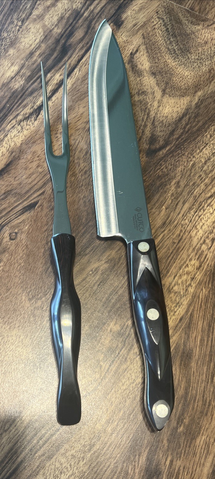 Cutco 1725 KD Carving Knife and 1727 KC Carving Fork Classic Handle No Box W