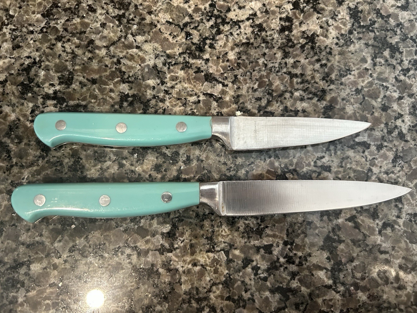 Pioneer Woman 13 Piece Knife Set Plus Block Blue Teal Handles Complete Set Used