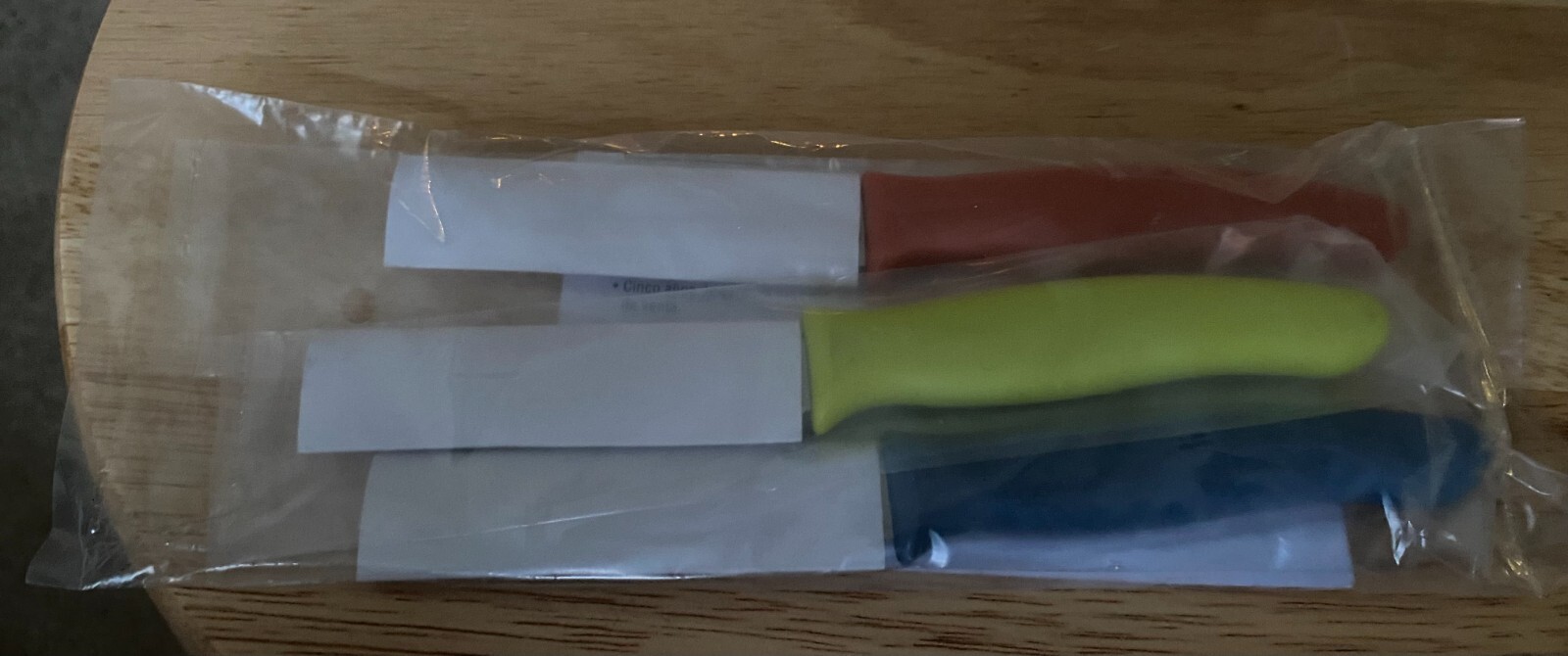 Pampered Chef Kitchen Paring Knife Set of 3 Blue Orange Green-NEW IN PACKAGE!