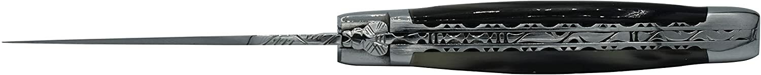 Laguiole En Aubrac Folding Pocket Knife With Flamed Solid Horn Handle, 4.75-In