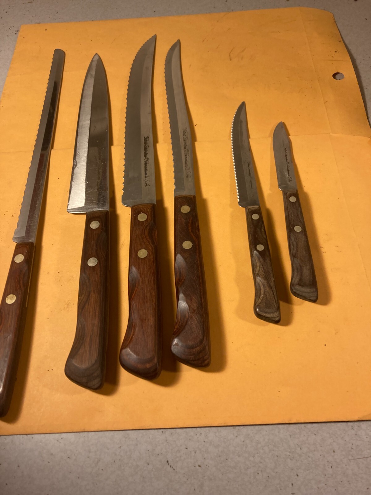 6 Piece Flint Stainless Steel Vamadium USA Cutlery Steak Knives