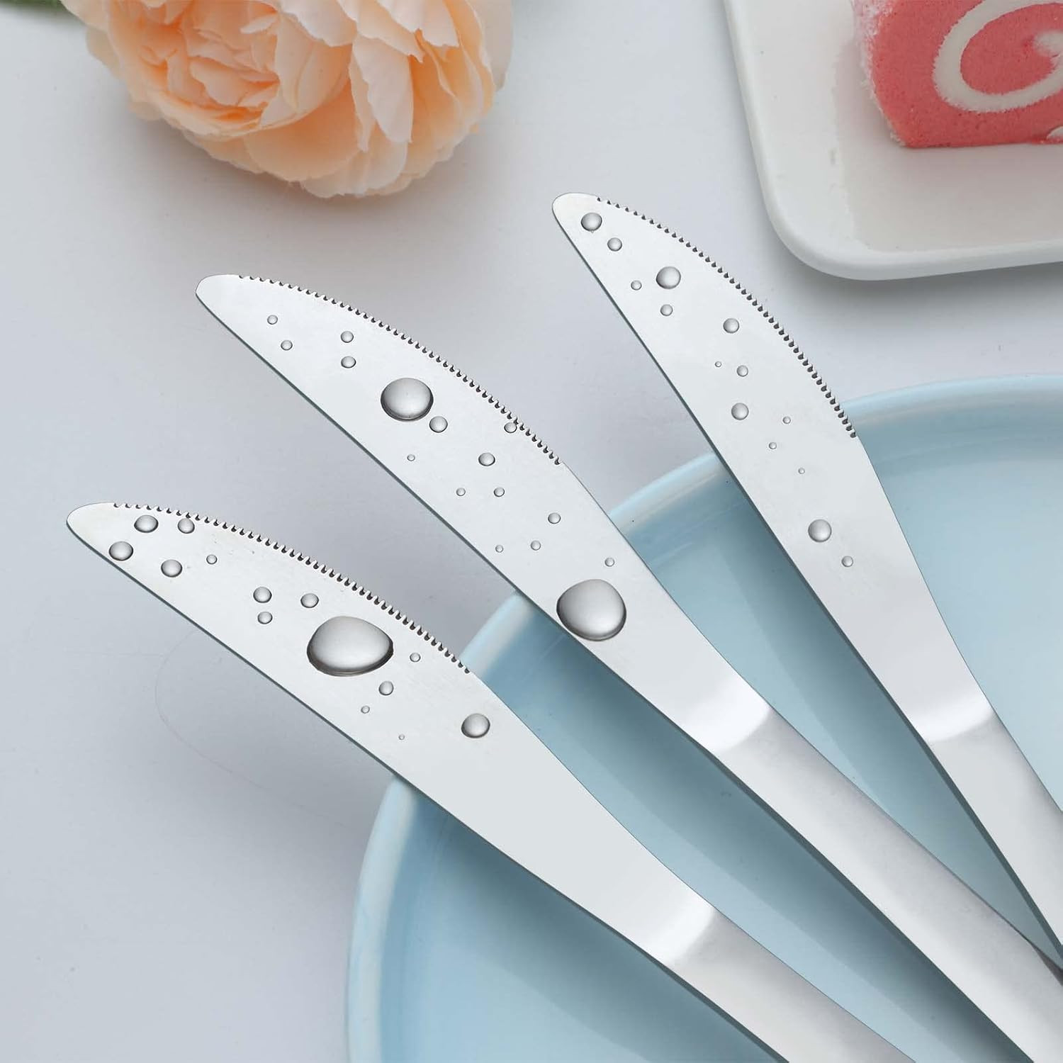 24-Piece Knife Set, 9-Inch Dinner & Butter Knives, Stainless Steel Table Knif…