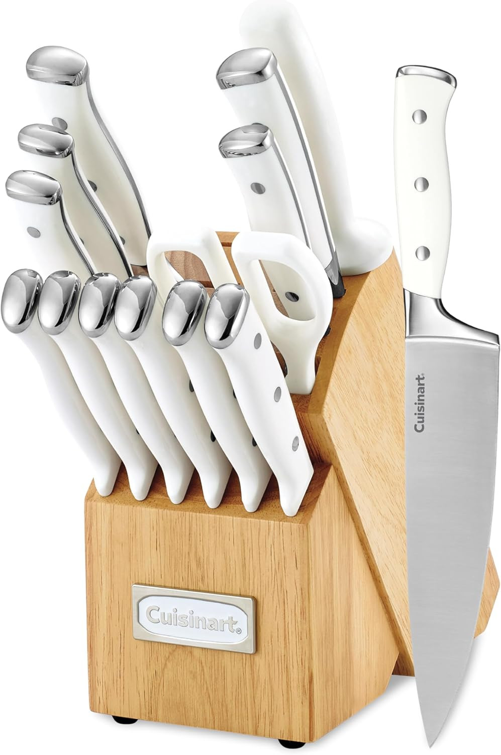 Knife Block Set Forged High Carbon Stainless Steel 15-Piece Choose Your Color