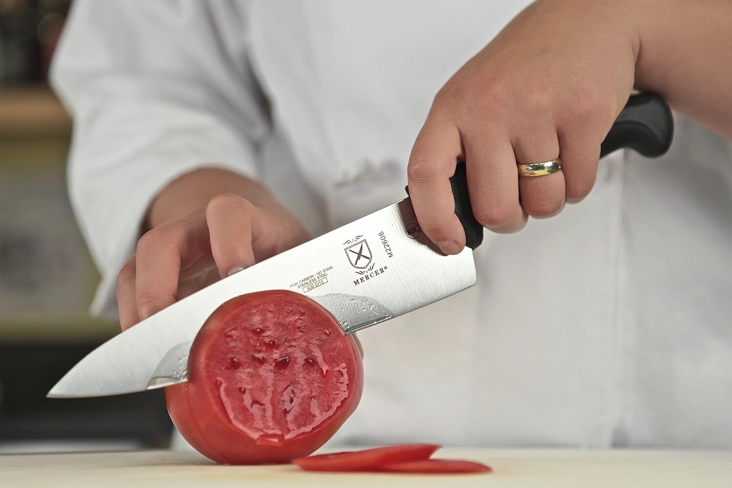 Lightweight 8-Inch Chef’s Knife with Textured Grip for Professional Culinary Use