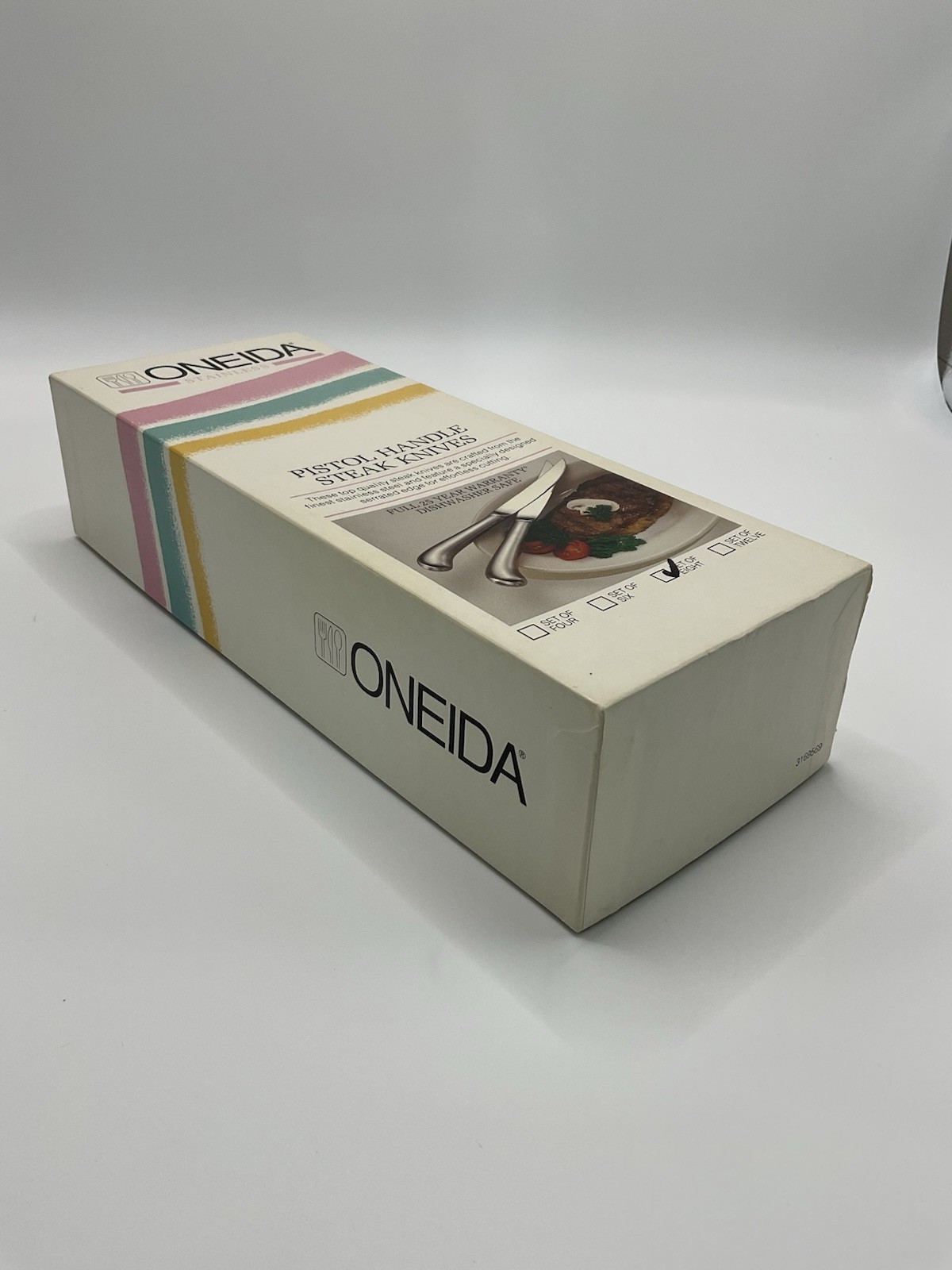 Vtg Oneida Northland Stainless Pistol Handle Steak Knives Set of 8 New In Box