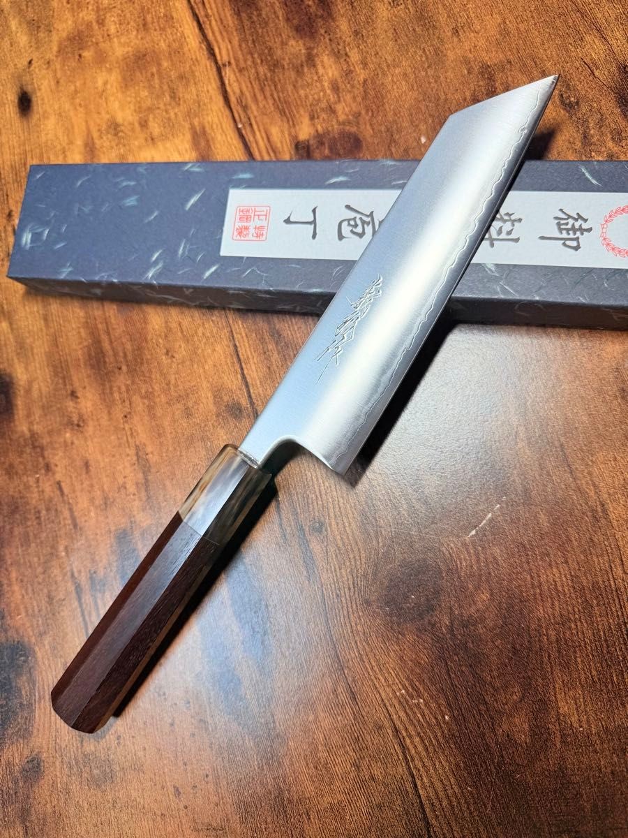 Yoshihiro Japanese Bunka Knife 185mm Blue Steel Super Rosewood Handle New