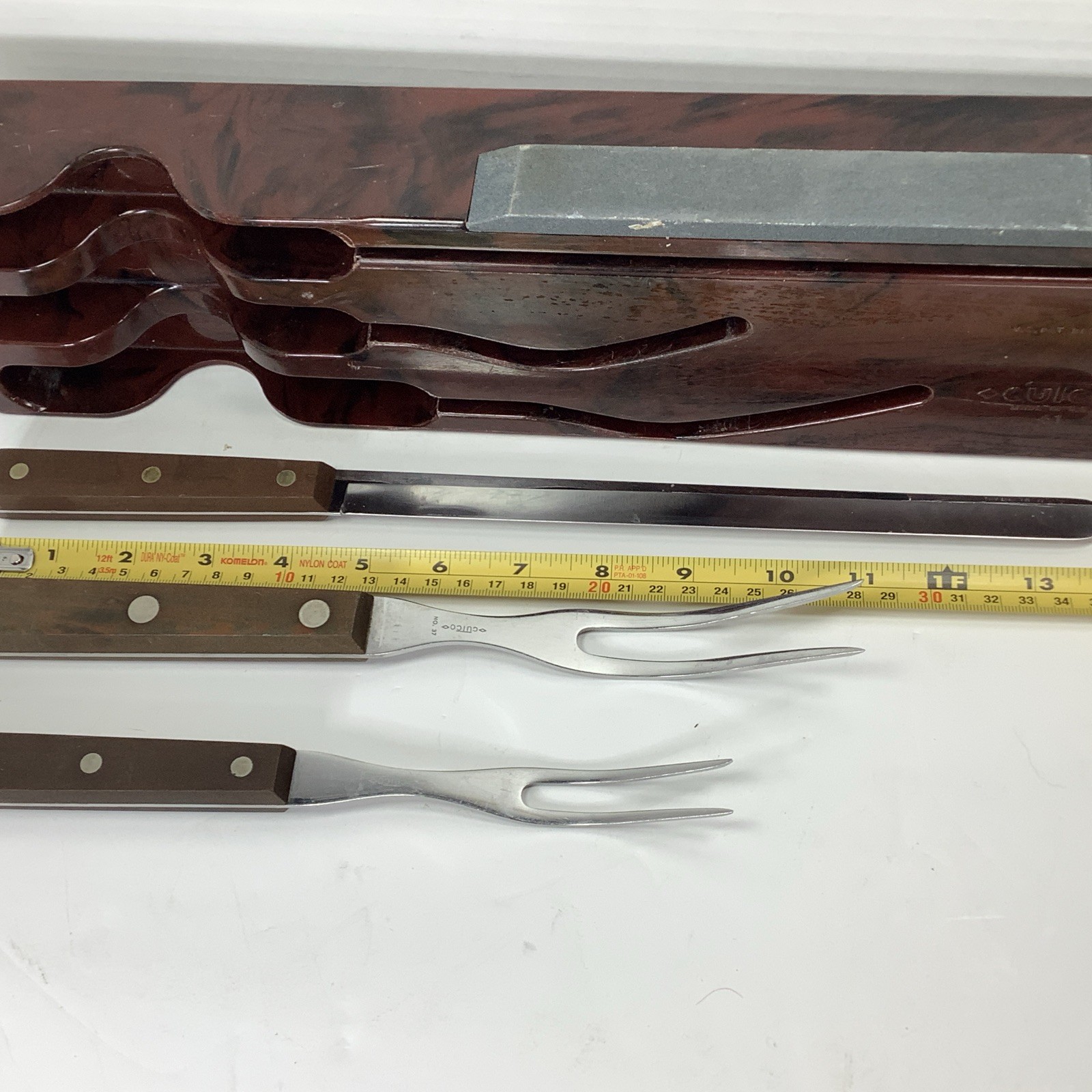 Vintage Cutco Carving Set Bakelite Tray Honing Stone # 41 34 Knife 36 37 Forks
