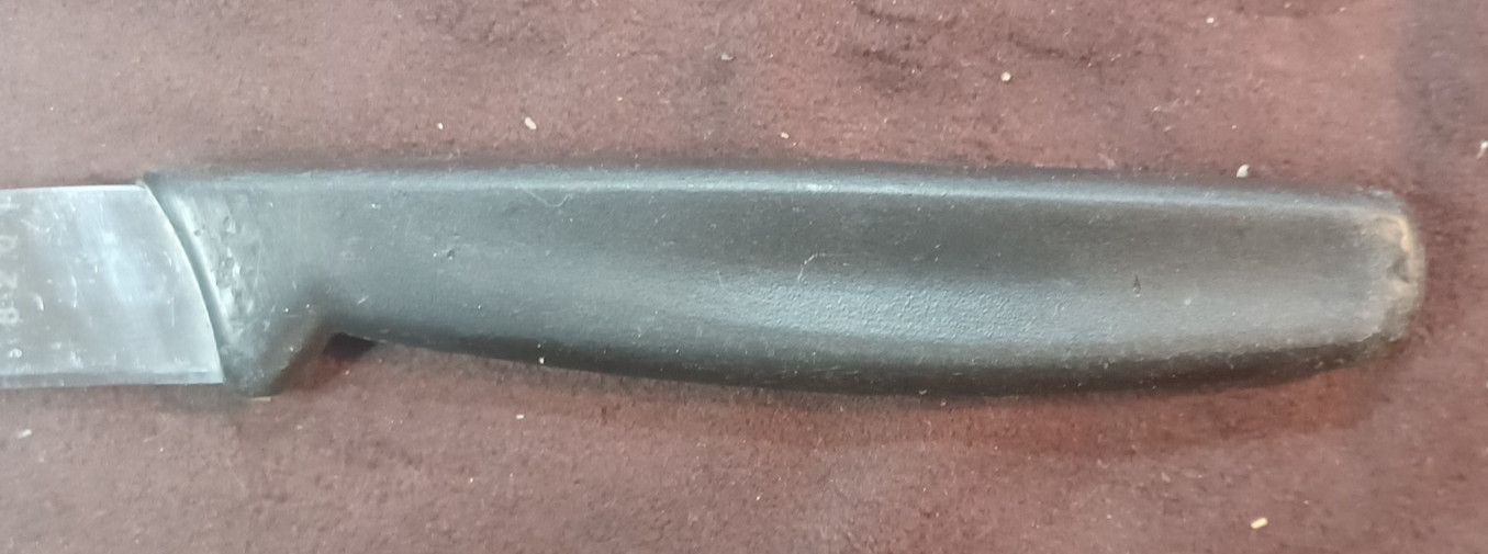 Vtg MONTANA KNIFE WORKS 8201 4″ Paring Knife, Blk Nylon Molded Handle