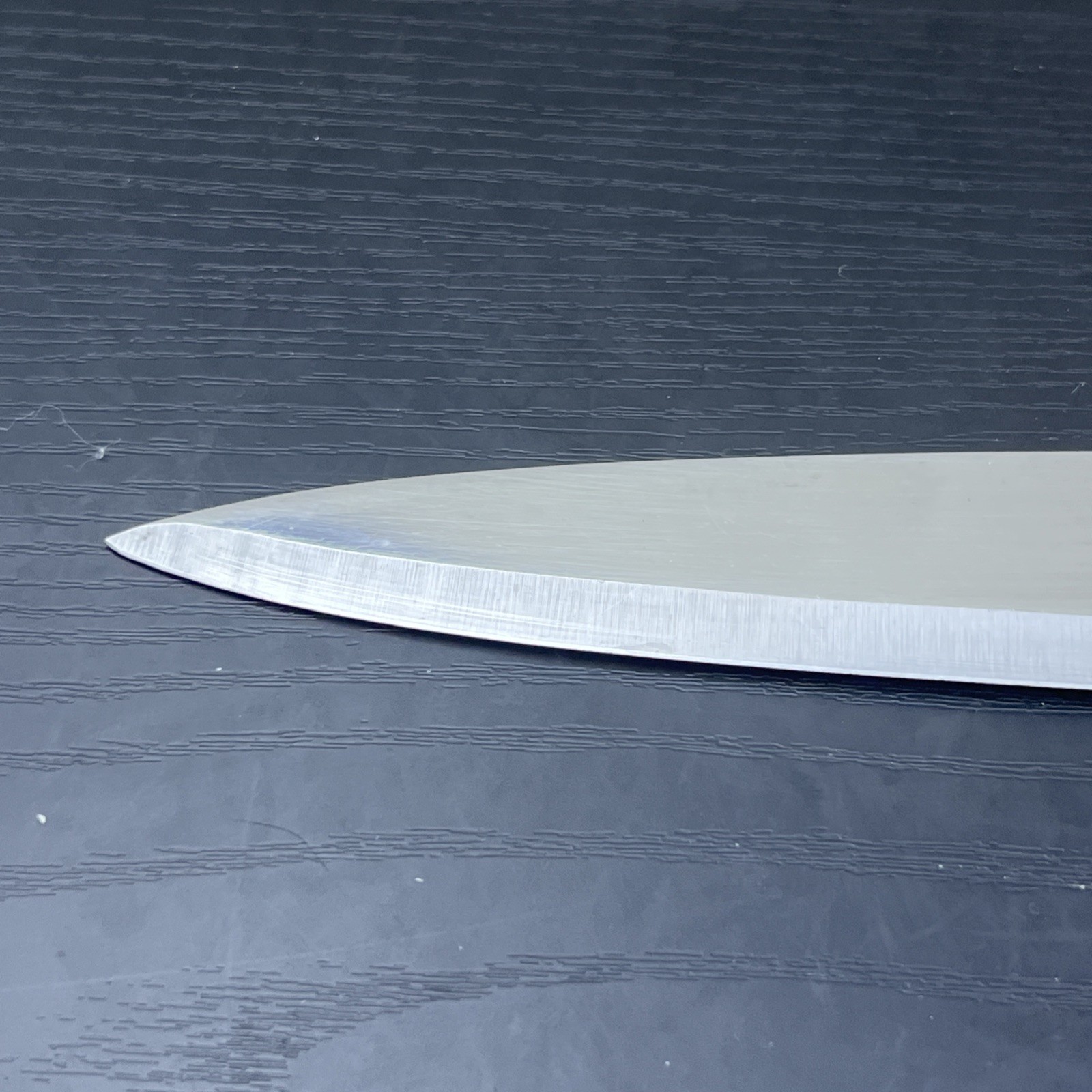 Vintage Stainless Crestline USA Carving Slicing Knife Brown Handle Kitchen Cutle