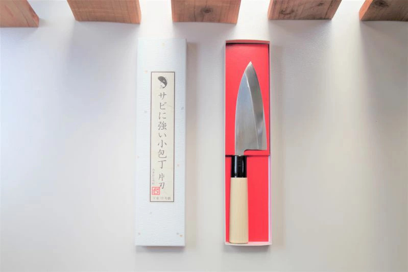 Small Deba Knife 120mm 4.7in Miki Kajiyamura Ikeuchi Hamono Single Edge (Right)