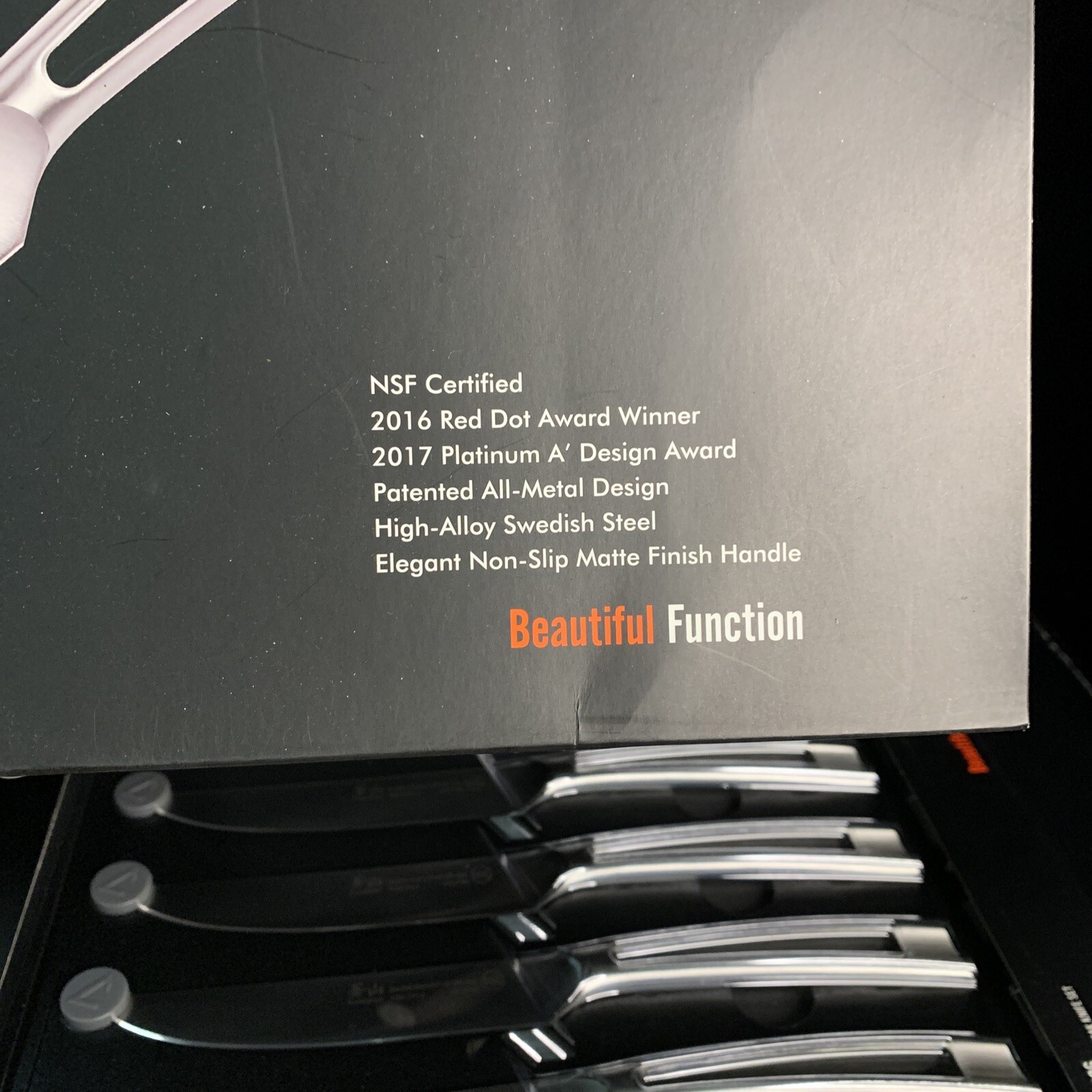 Cangshan TN1 Series 1021806 Swedish Sandvik 14C28N Steel Forged 4pc Steak Knife