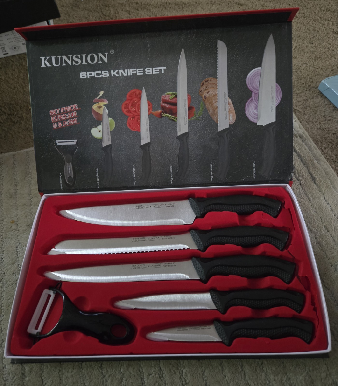 6-Piece Kunsion Knife Set New In Box