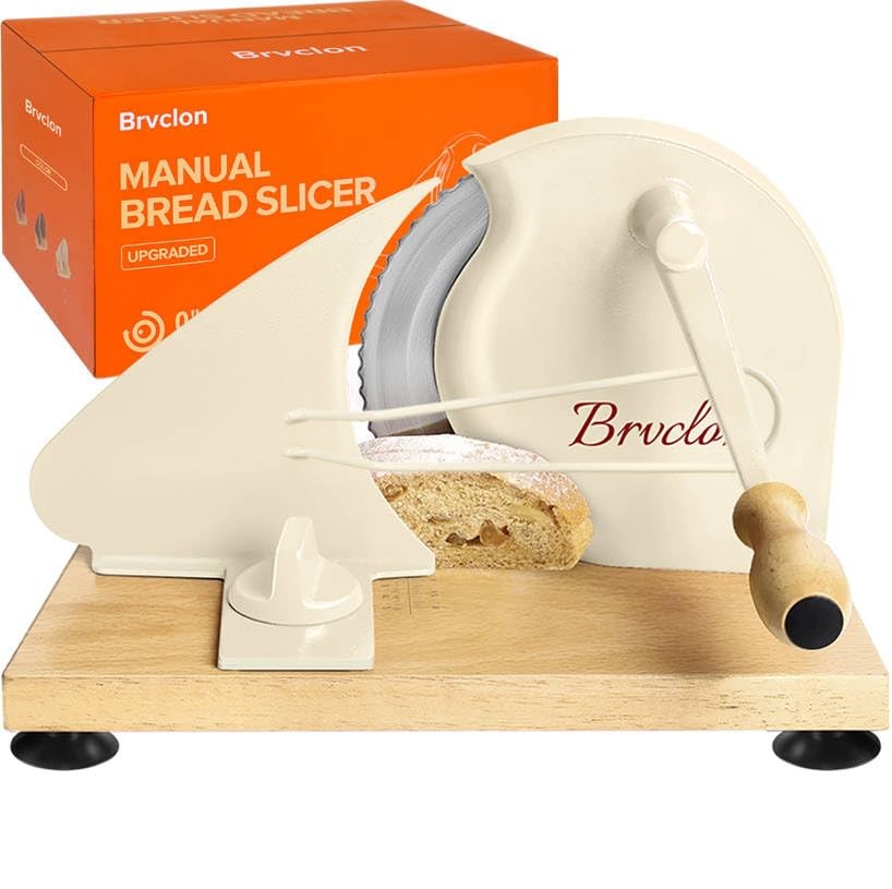 Manual Bread Slicer Adjustable Thickness, Hand Crank Bread Slicer for Homemad…
