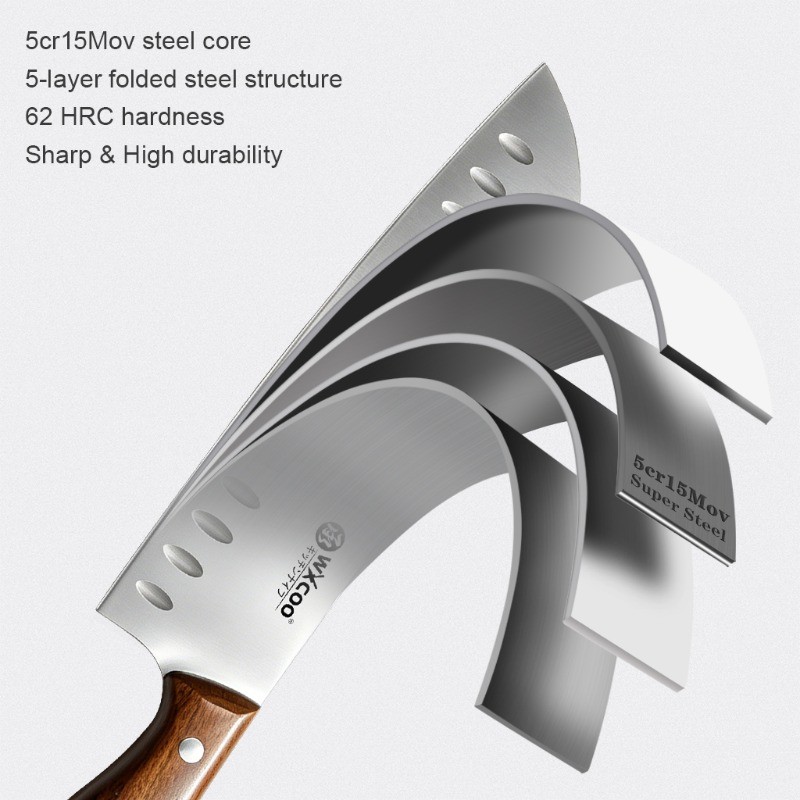 Santoku Kitchen Knife Food ScissorsCooking Knives for Vegetable Meat Cutting