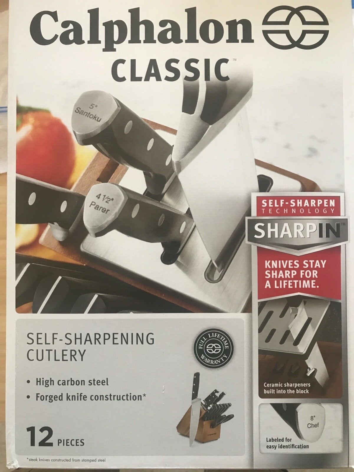 Calphalon Classic 12-Piece Self-Sharpening Knife Block Set with Sharp in