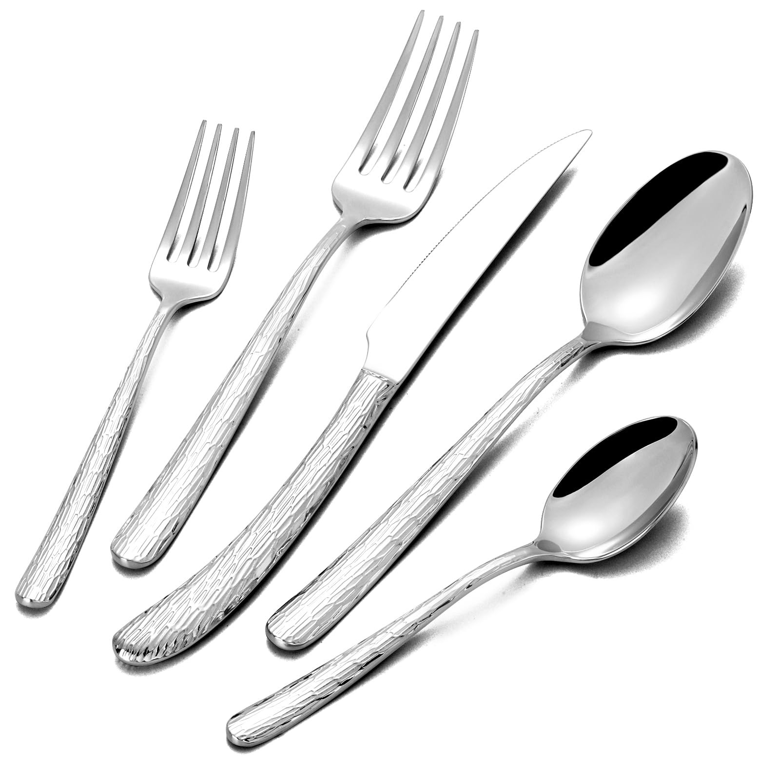60 Piece Heavy Duty Stainless Steel Silverware Set for 12, Luxury Mirror Poli…