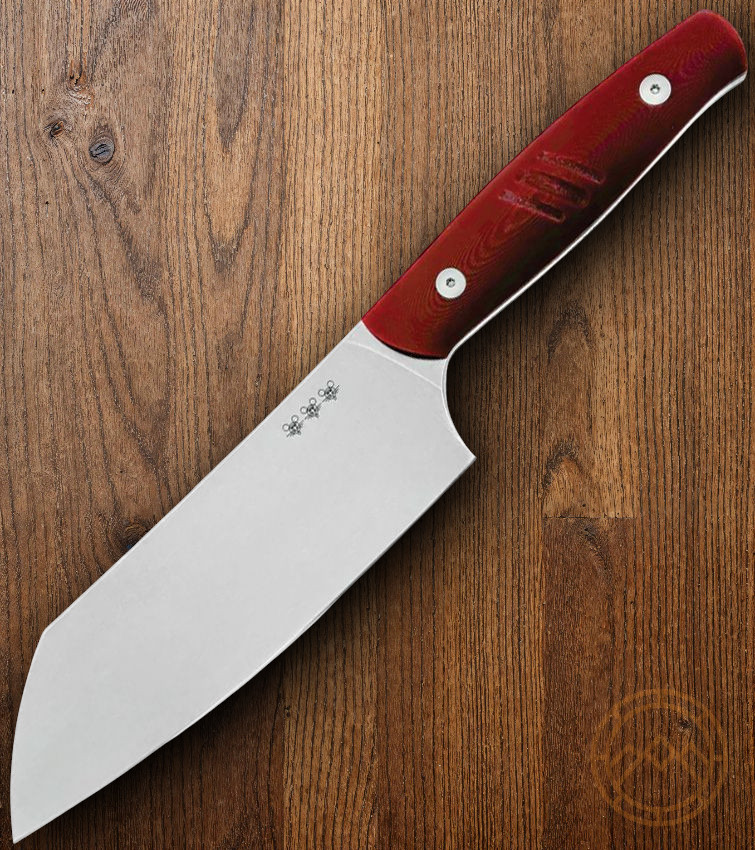 Giant Mouse Santoku Kitchen Knife 6.75″ Full Tang Nitro B Steel Blade G10 Handle