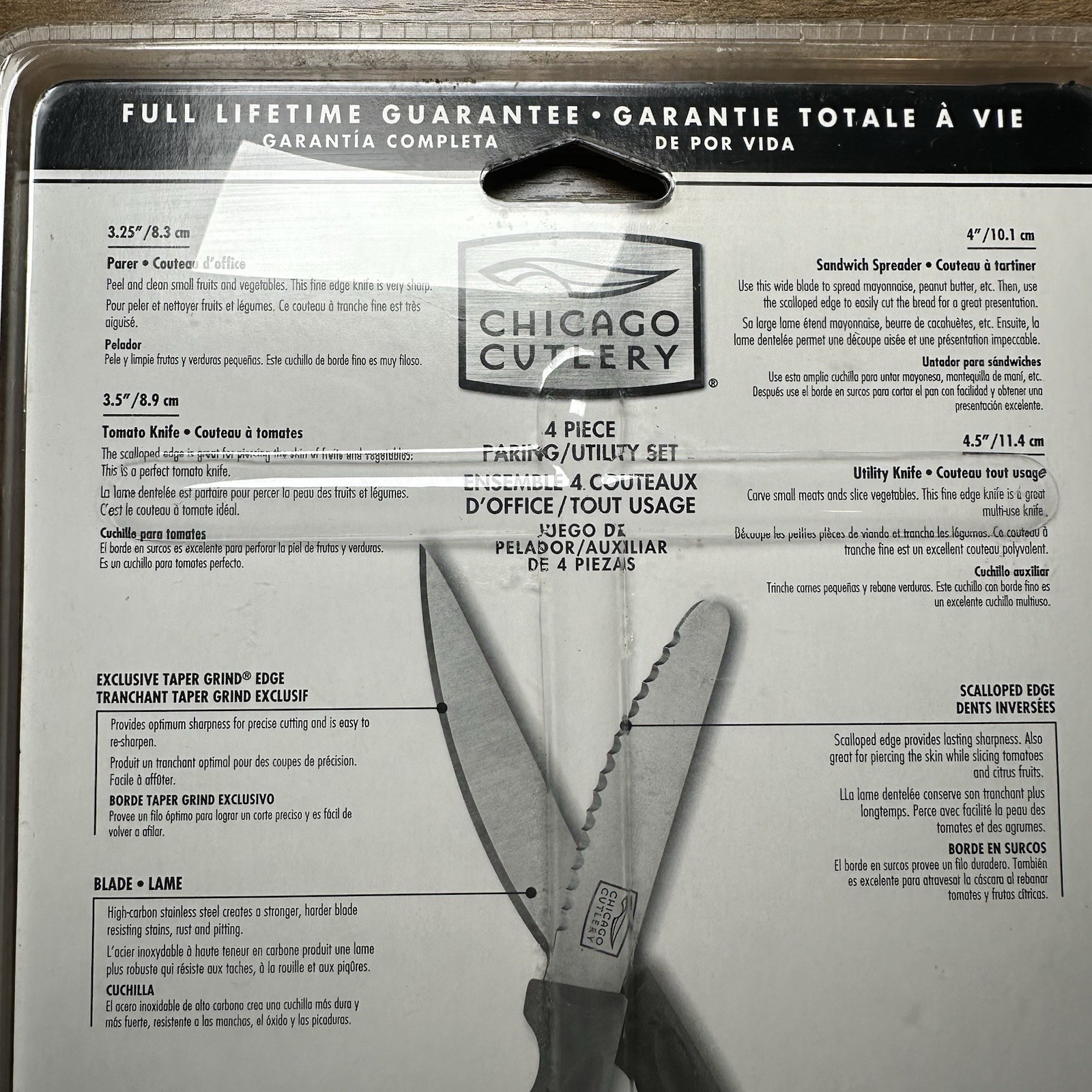 Chicago Cutlery Paring/ Utility Set Stainless Steel Blades With Polymer Handles￼