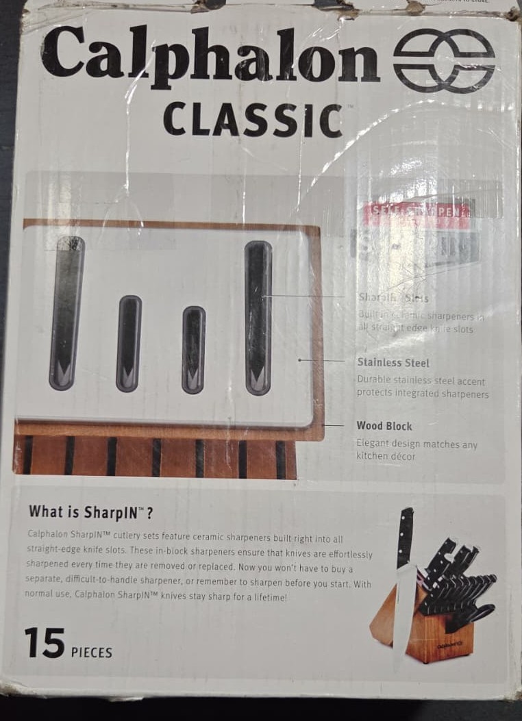 Calphalon Classic Self-Sharpening 15-Piece Cutlery Knife Block Set – PRE OWNED