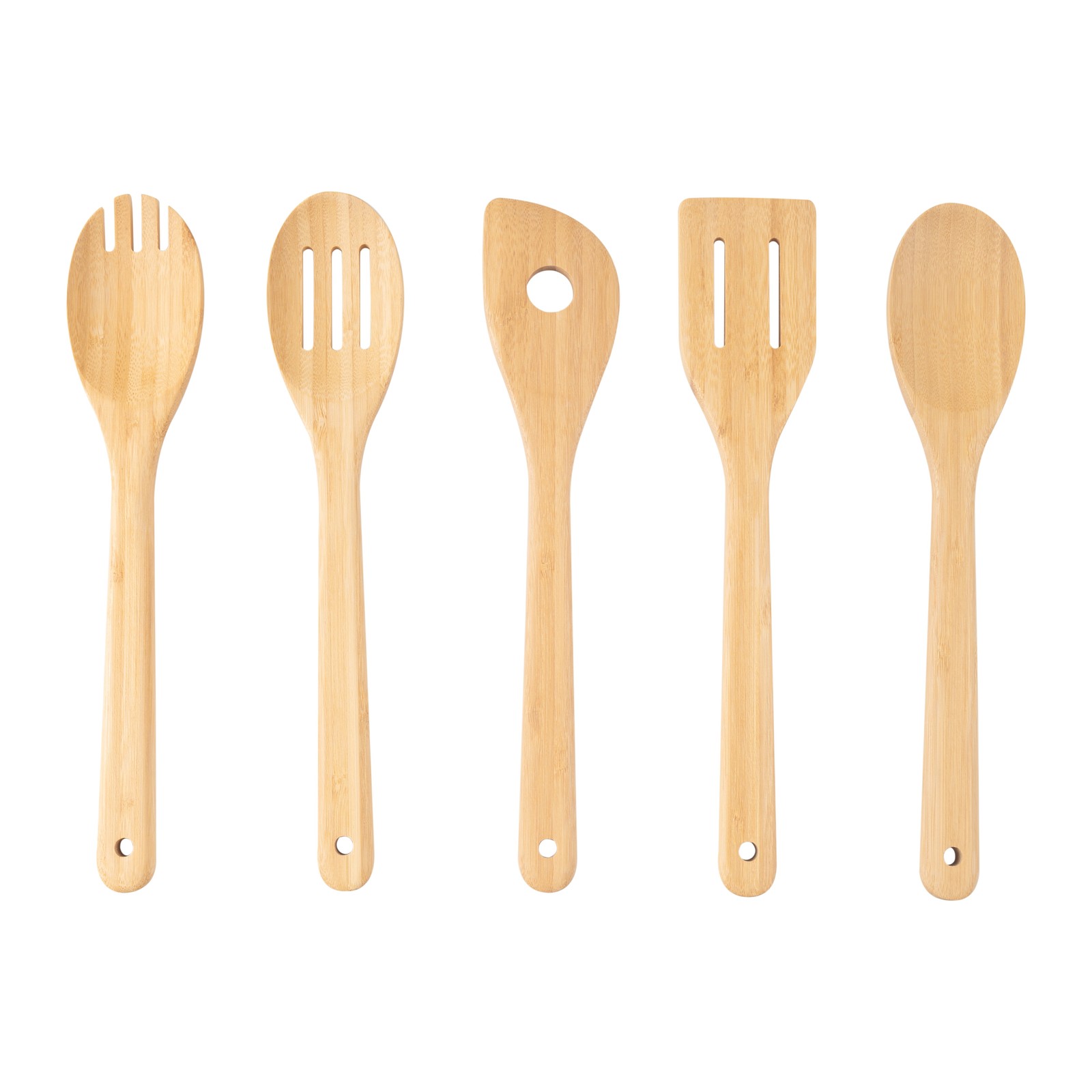 5 Pack Bamboo Spoons Mainstays Essential Kitchen Cooking Tools