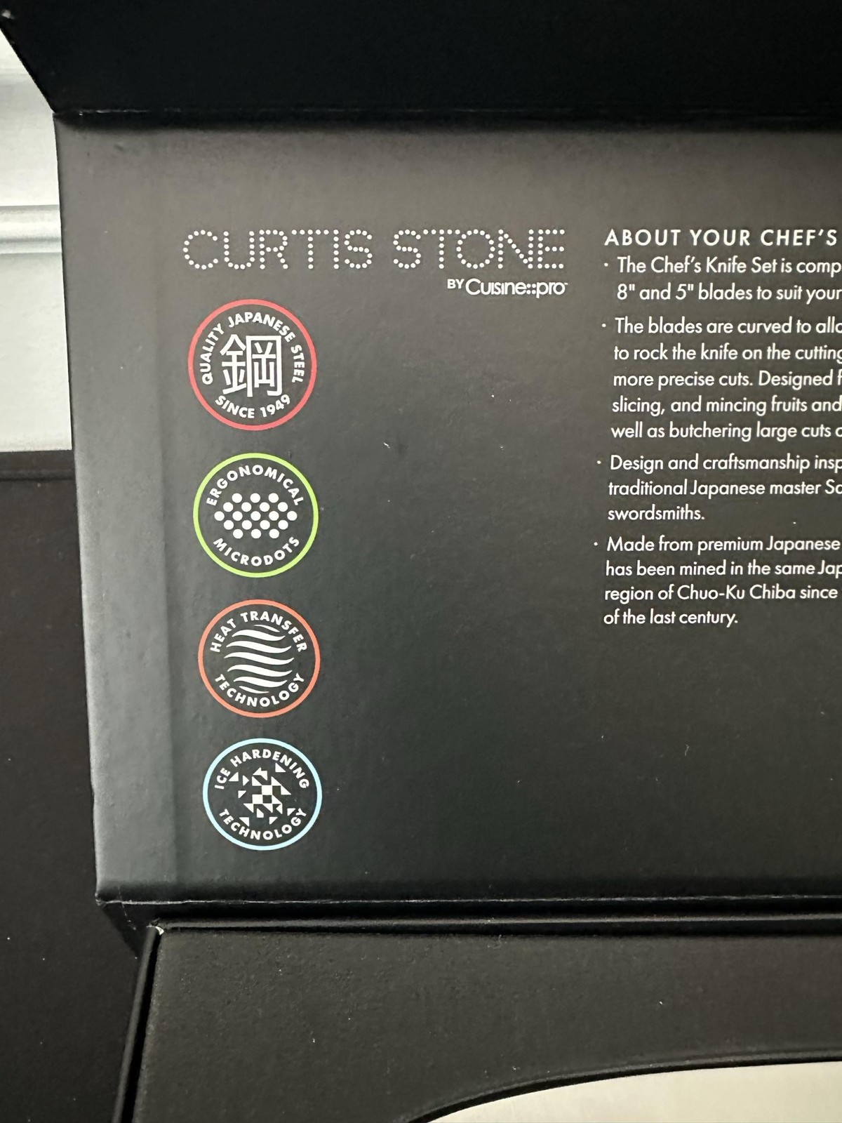 Curtis Stone Chef’s Knife Set Japanese Stainless Steel Silver Kitchen 2 Piece