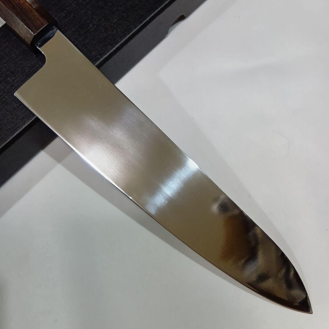 VG10 Honyaki All-Steel Wa Gyuto Chef Knife 240mm Mirror Polished Ebony Saya Box