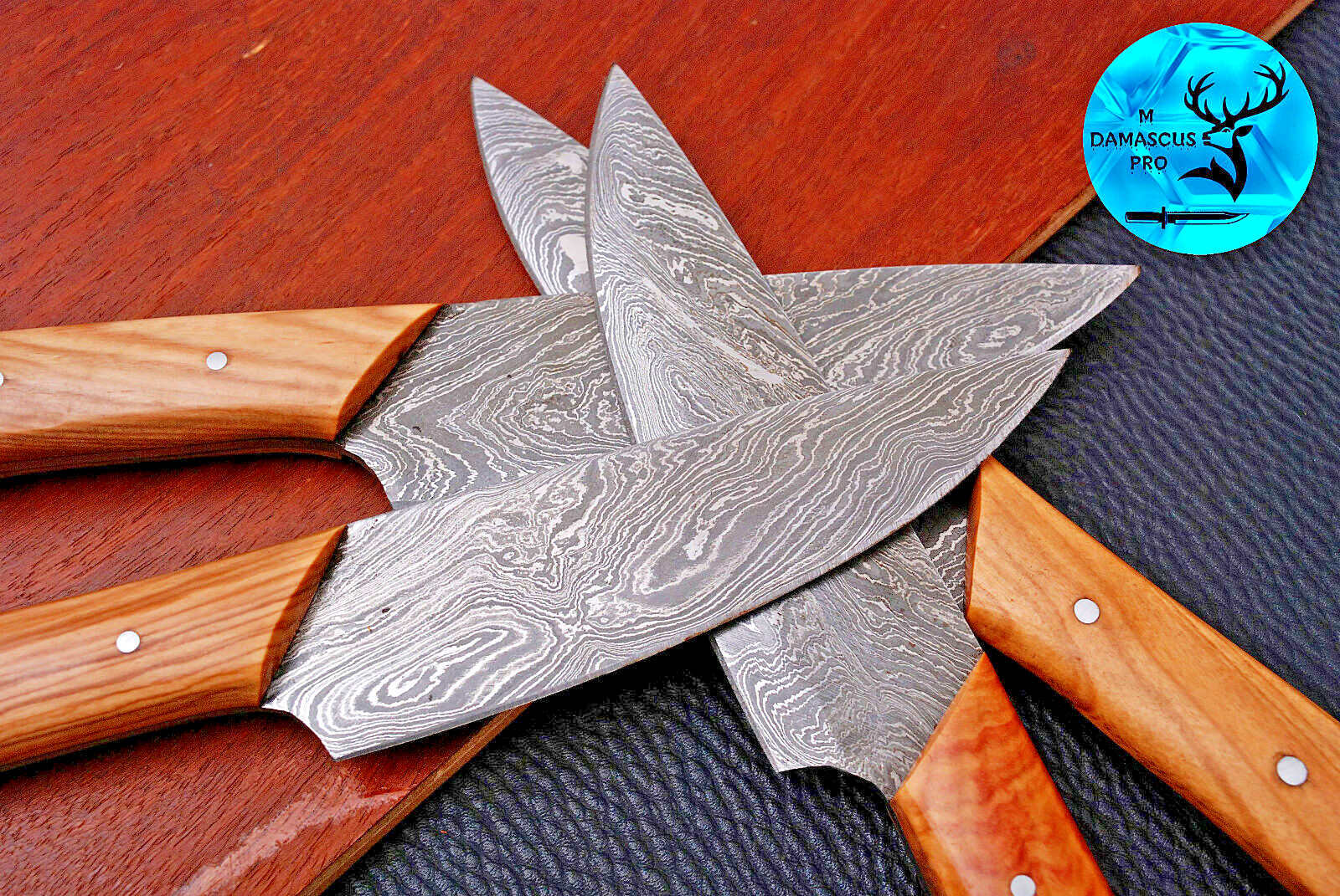 CUSTOM HANDMADE FORGED DAMASCUS STEEL STEAK CHEF KNIFE KITCHEN KNIVES SET 1510