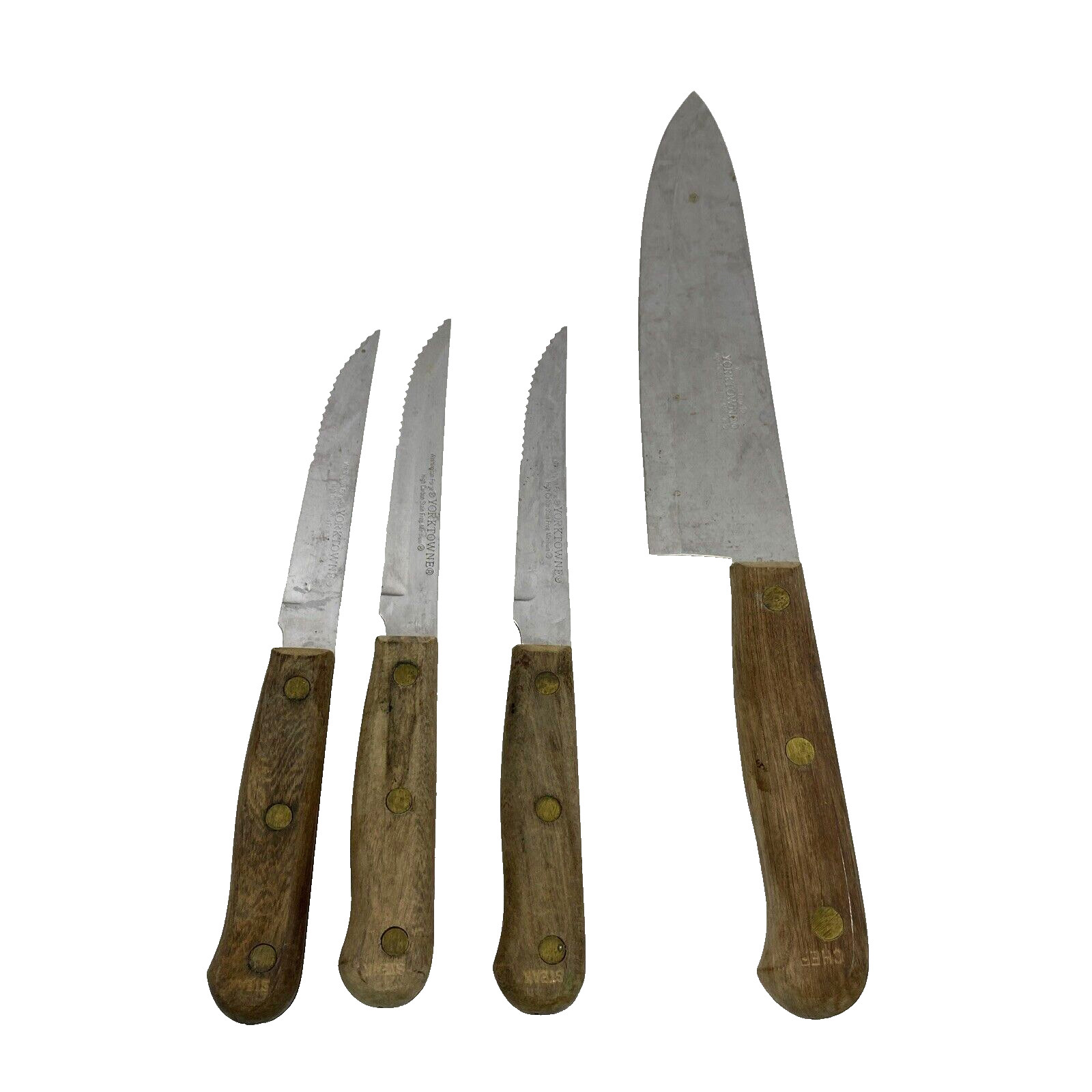 Vintage Washington Forge Yorktowne Knives 3 Steak Knives & 1 Chef Knife