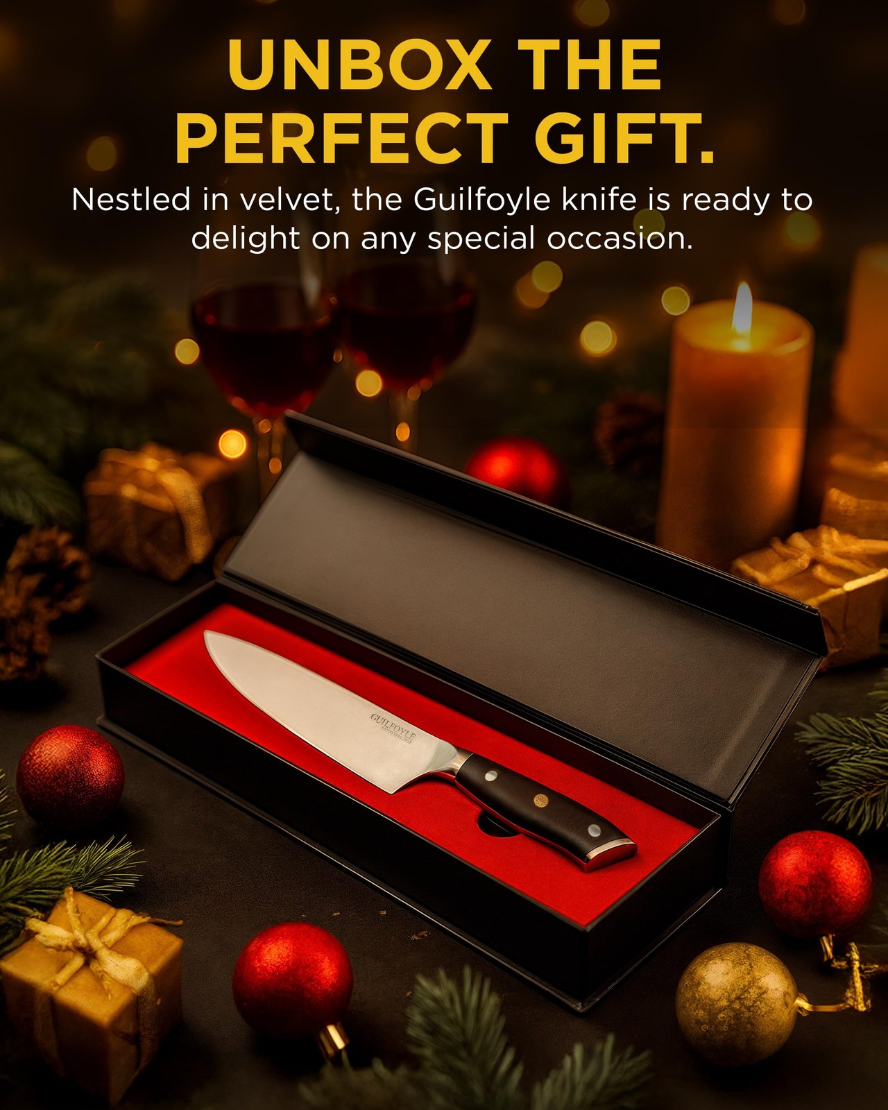 Chef Knife 8 Inch – Stainless Steel Kitchen Knife with Ergonomic Handle & Ful…