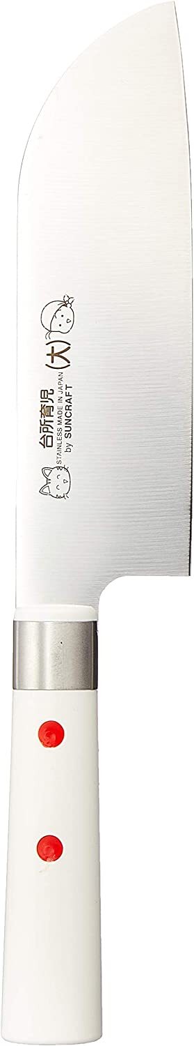 Suncraft Kids Kitchen Knife Large with Cover DI-53 White 23.3 x 4.0 x 1.8 cｍ