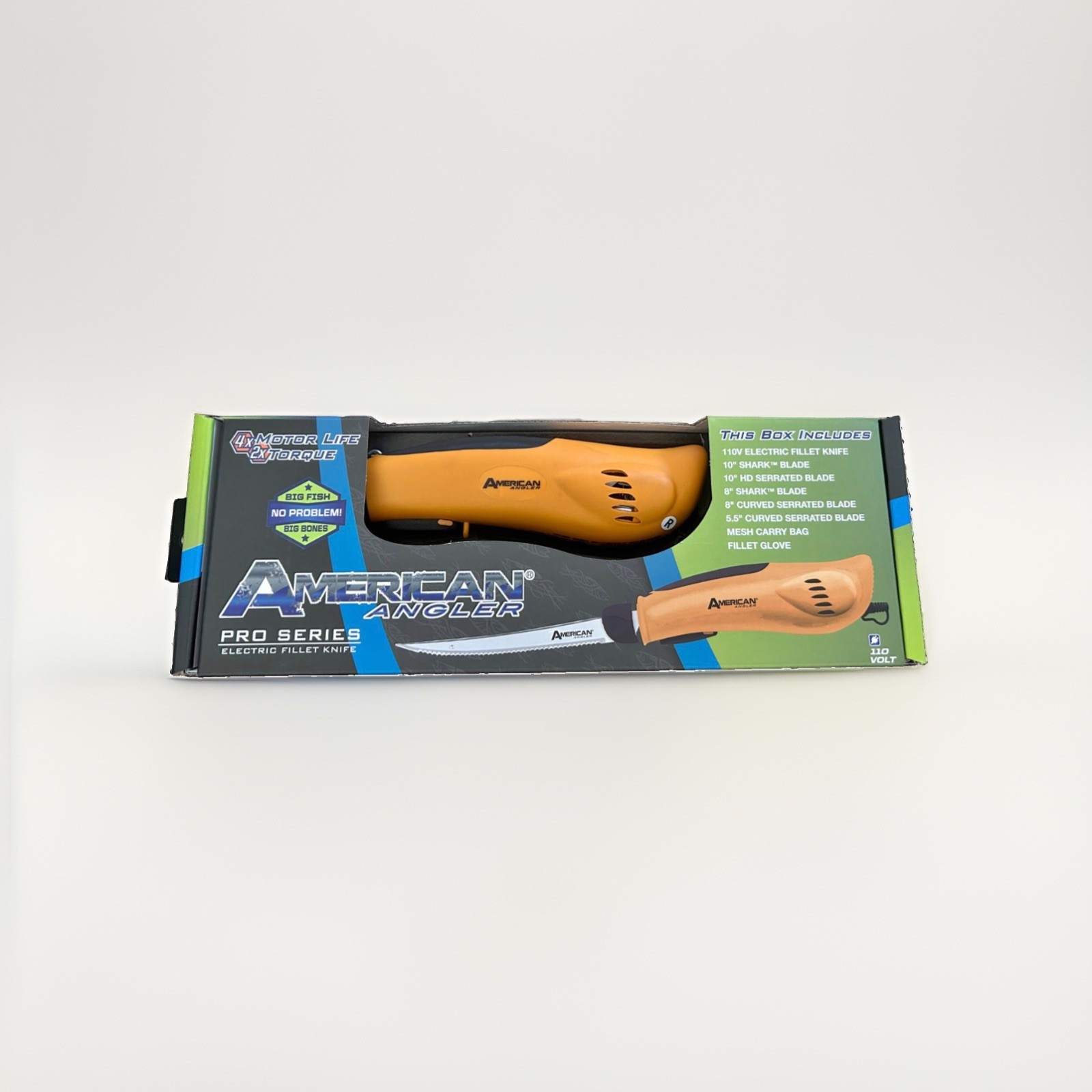 American Angler Pro Electric Fish Fillet Knife Sportsman Kit 5 Blades Brand New
