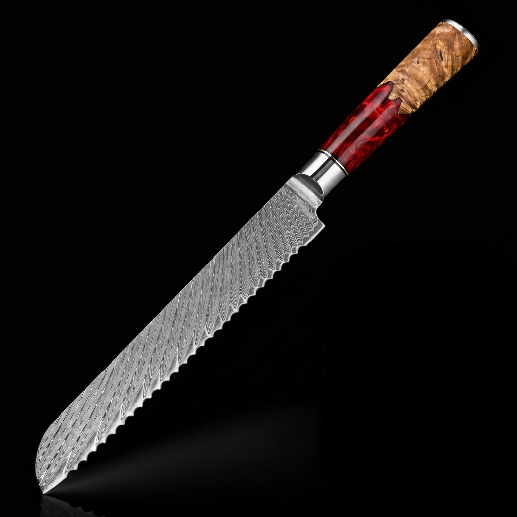 6-Piece Damascus Knife Set 67-Layer VG10 Japanese Kitchen Knives Red Resin