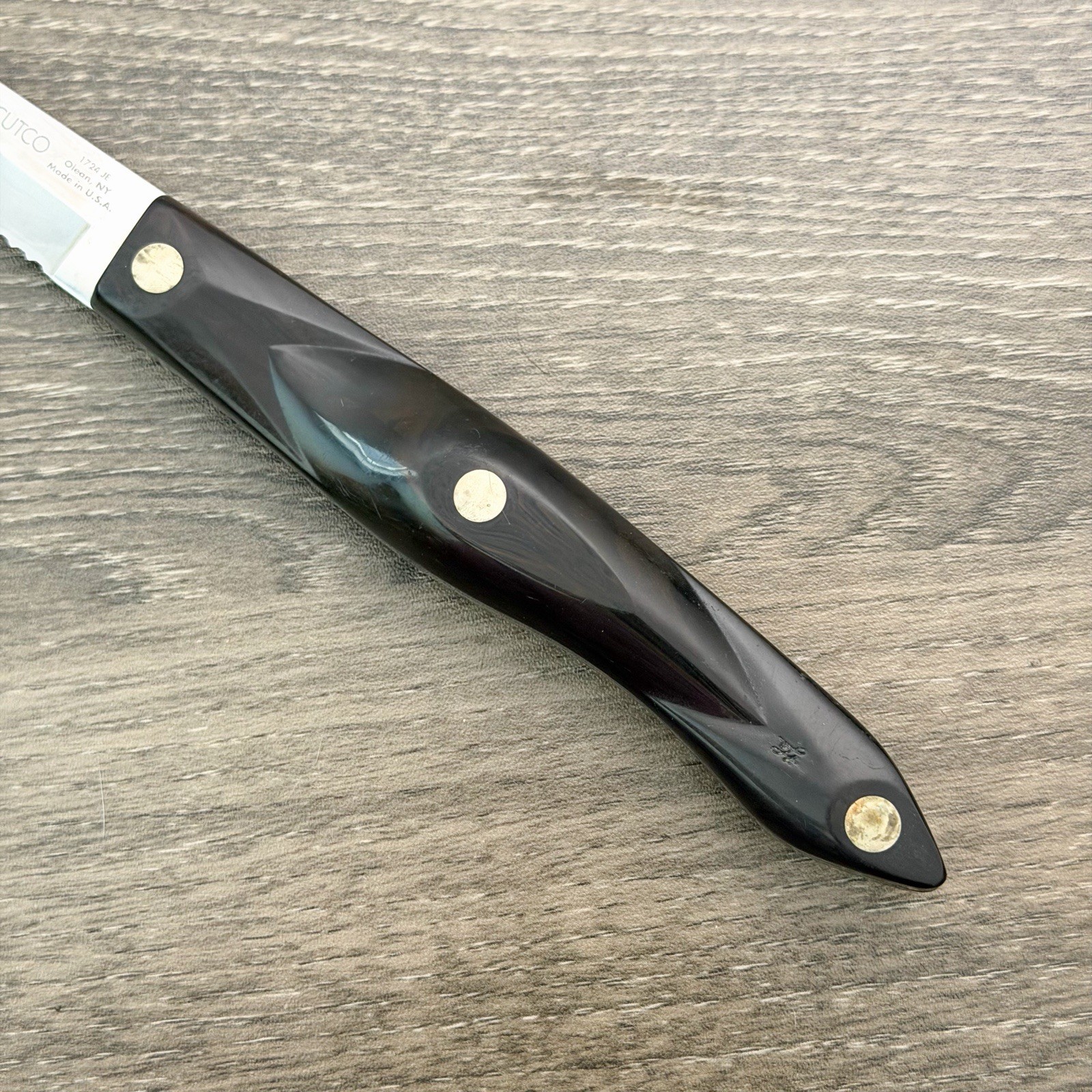 Cutco 1724 JE 9-3/4″ Serrated Bread Knife Stainless Blade Dark Brown Handle USA