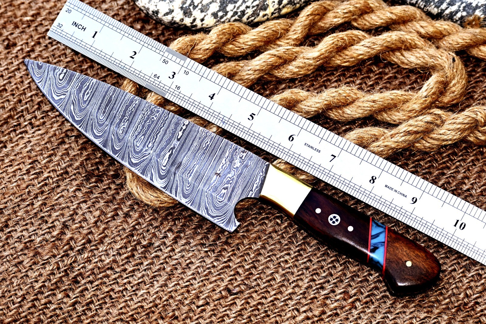 Damascus Chef Knife Custom Made Kitchen Knife -Hand Forged Damascus Steel 2650
