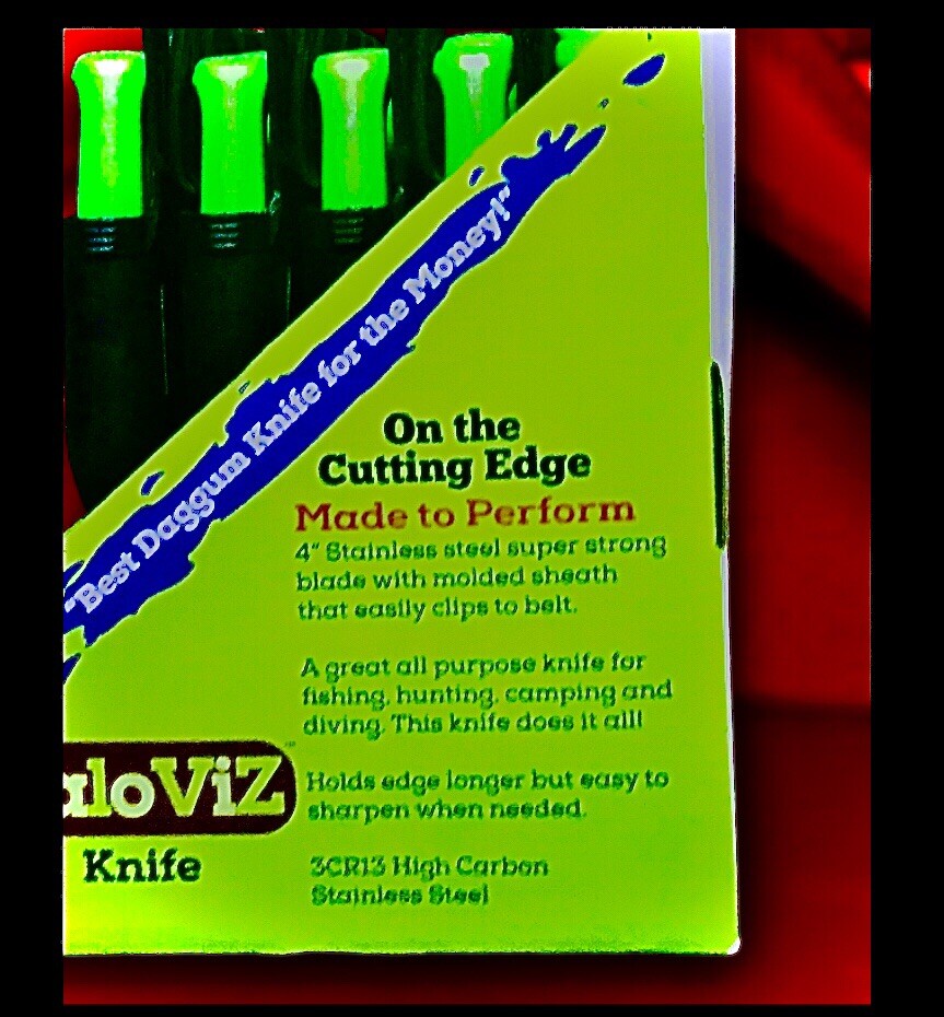 Hiviz Razor Sharp 8” KNIFE (4″ BLADE)+ Holster HIGH CARBON STAINLESS STEEL, Blue