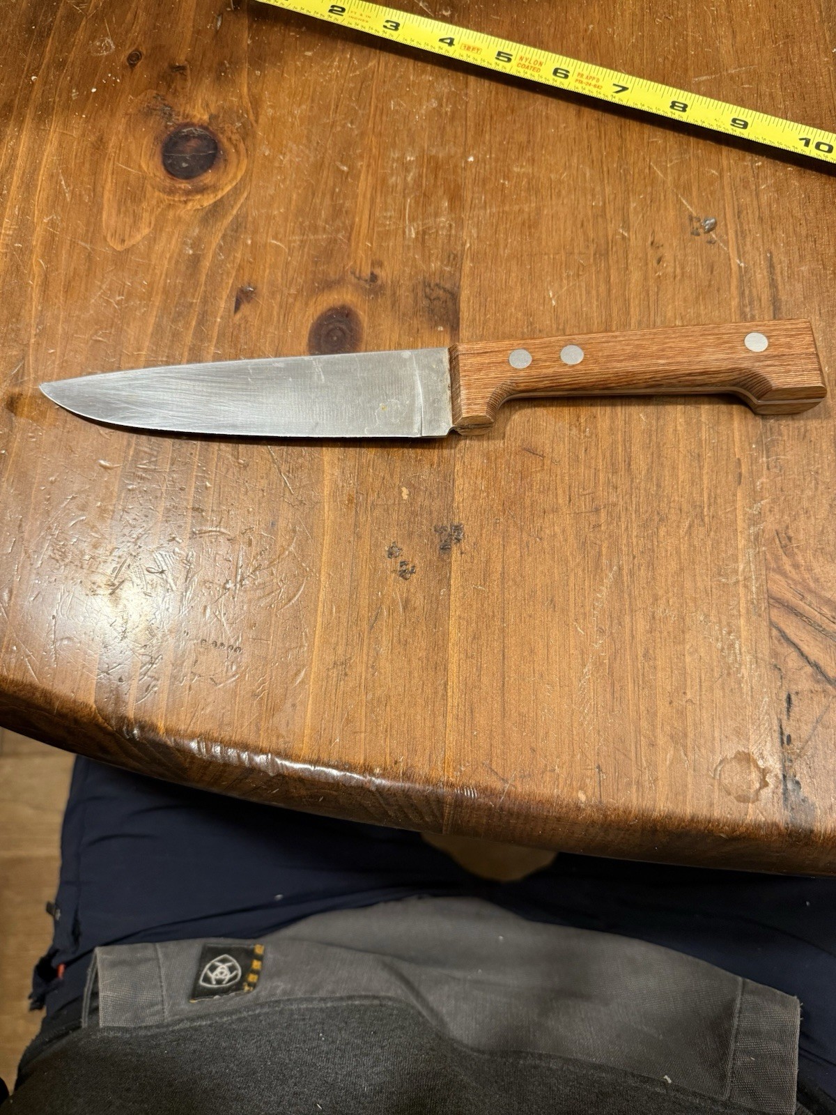 Vtg Dansk Intnl. Designs Ltd. Knife Teak Wood Handle Japan 6″ blade Chef Knife
