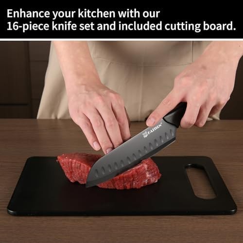 Kitchen Knife Set with Block, Dishwasher Safe 14 Pcs Professional Chef…