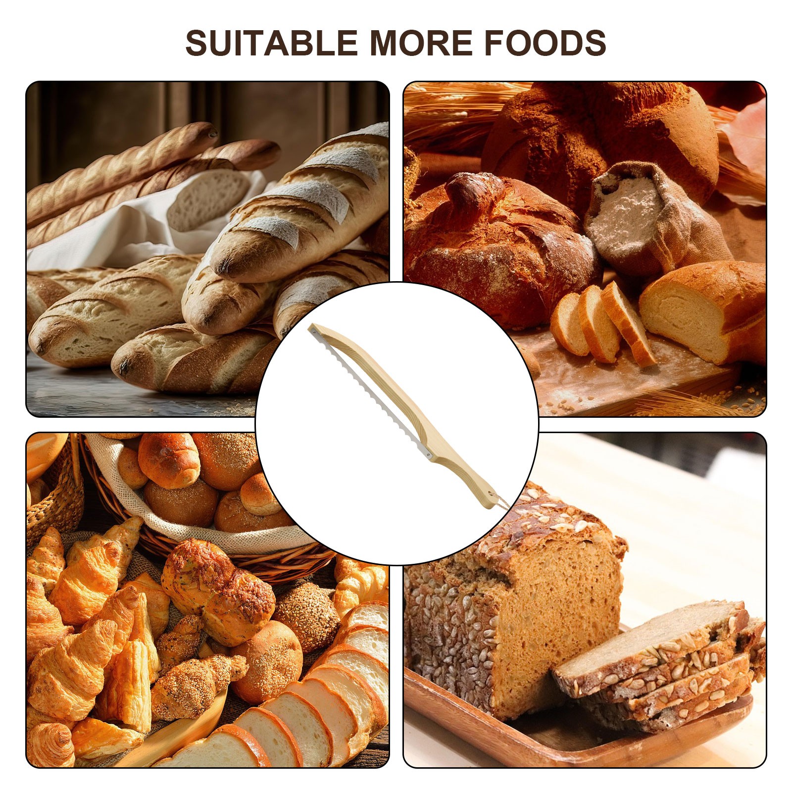 Bread slicer, Fiddle Bow Bread Knife Sourdough Cutter Bread Cutting Tool US