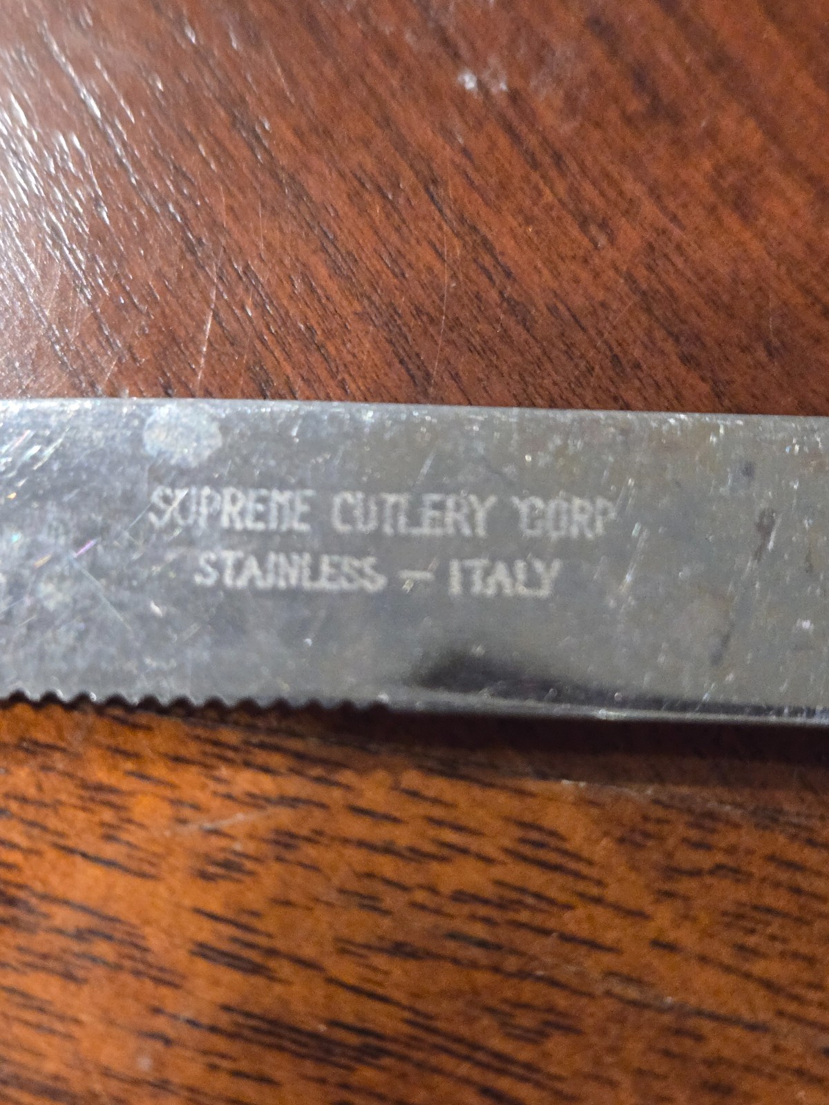 Supreme Cutlery Corp Steak Knives Set of 6 Stainless Italy Serrated Vintage