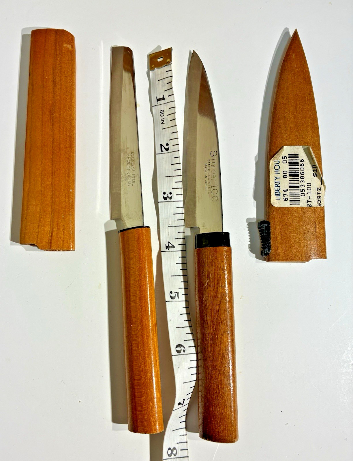 VTG Japanese Paring Knife Set Wood Sheaths – Stopper 100 & Liberty House Hawaii