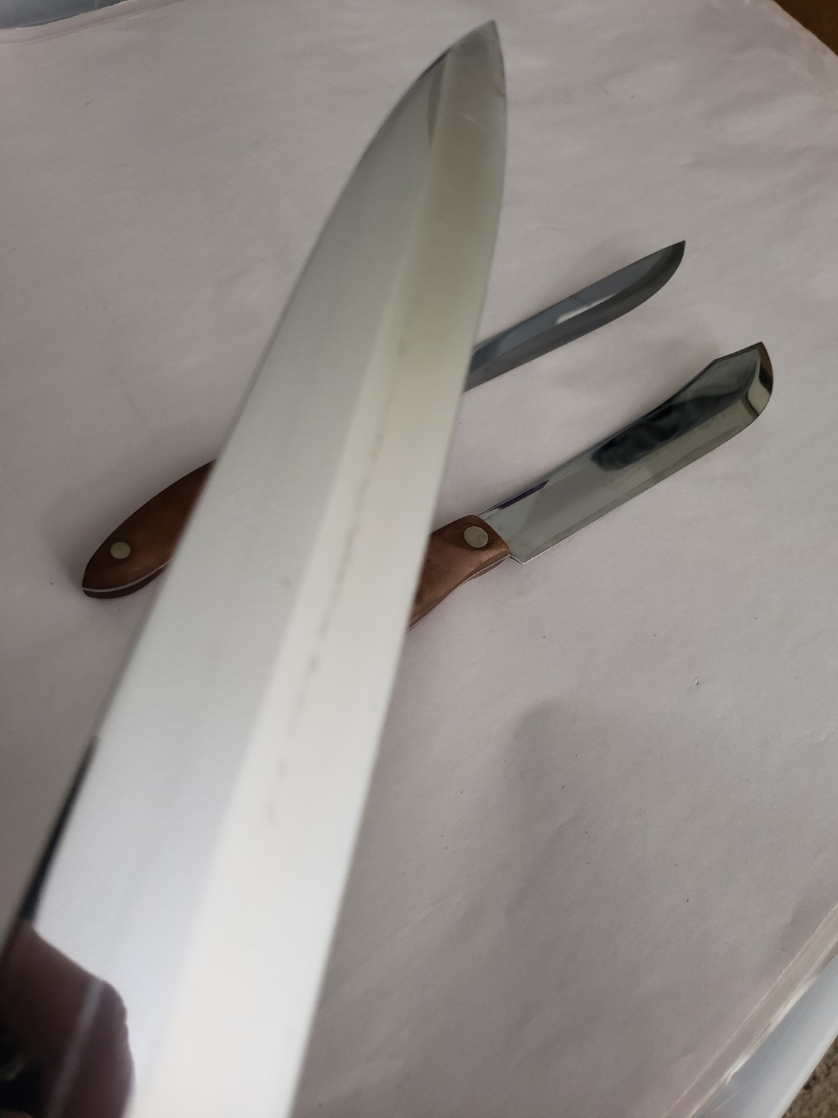 Cutco Lot of 3 Knives No 22 23 25 Butcher Carving Knife USA Made Brown Handles