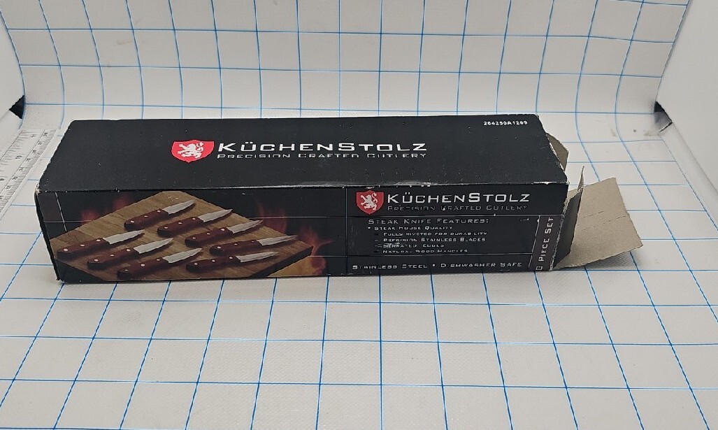 Küchenstolz 8 Piece Steak Knife Hand Crafted opened NIB China